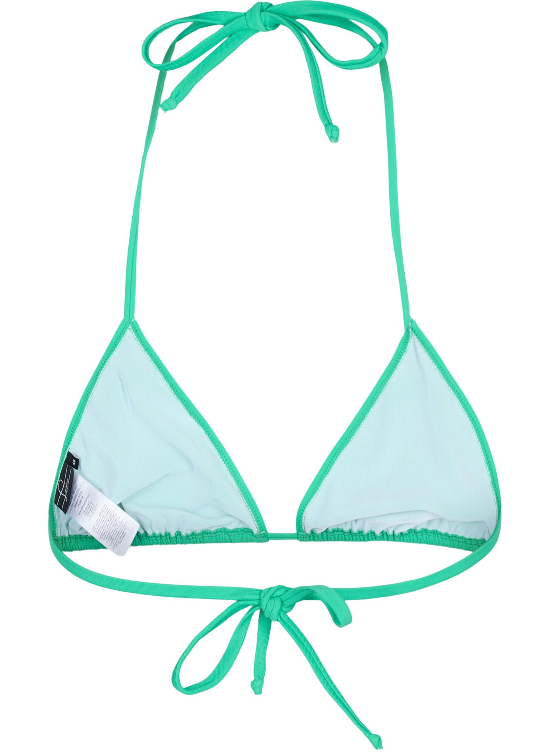 Zizzi Ensfarvet trekants bikini bh, Gr&oslash;n, Packshot image number 1
