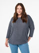 Jerseybluse med 3/4 &aelig;rmer, Gr&aring;, Model image number 0