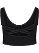 Ensfarvet sports bh med krydset ryg, Black, Packshot image number 1