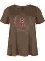 Kortærmet t-shirt med tryk, Chestnut BG