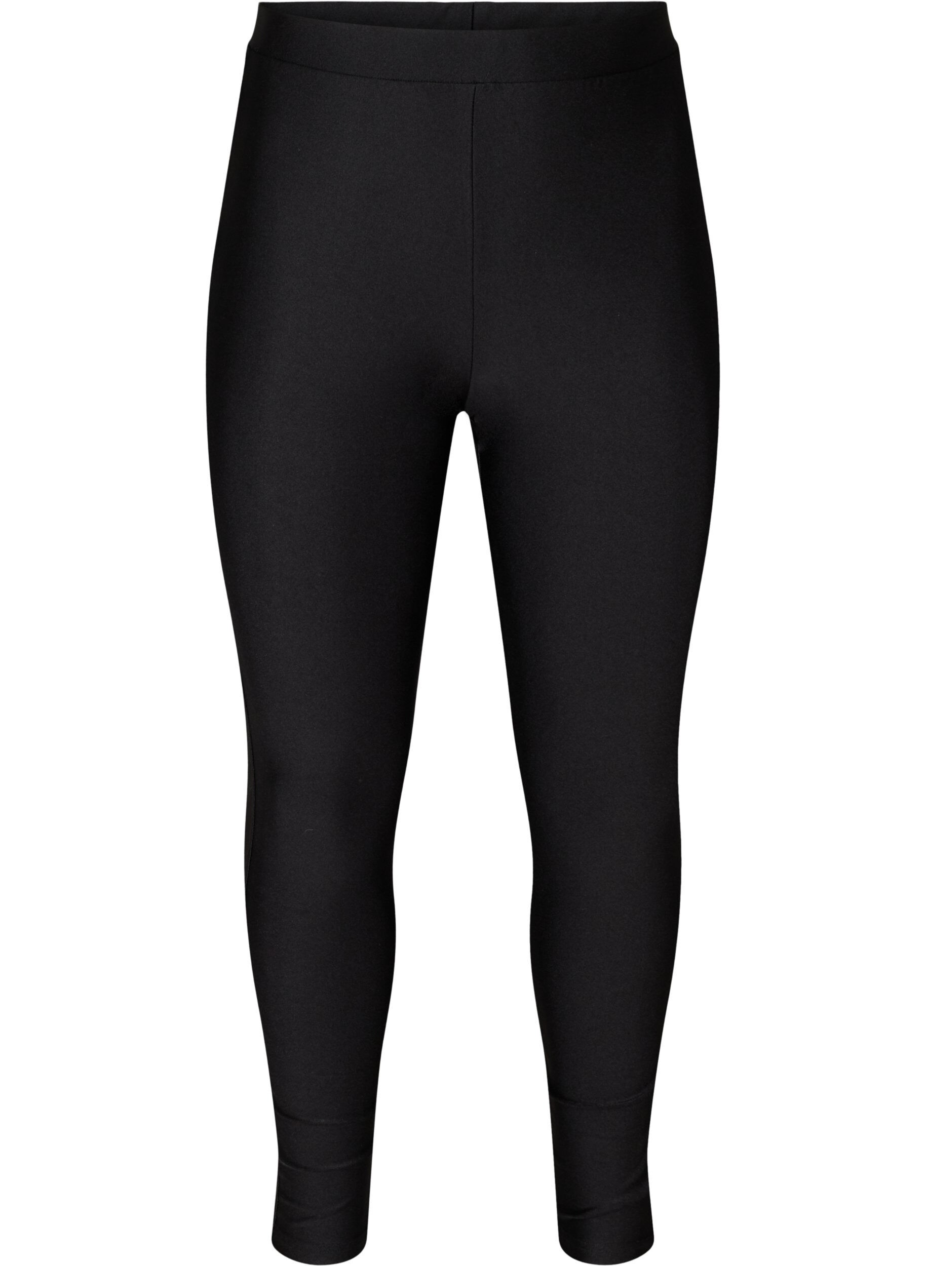 Zizzi Shiny 7/8 leggings med baglommer, Black, Packshot image number 0