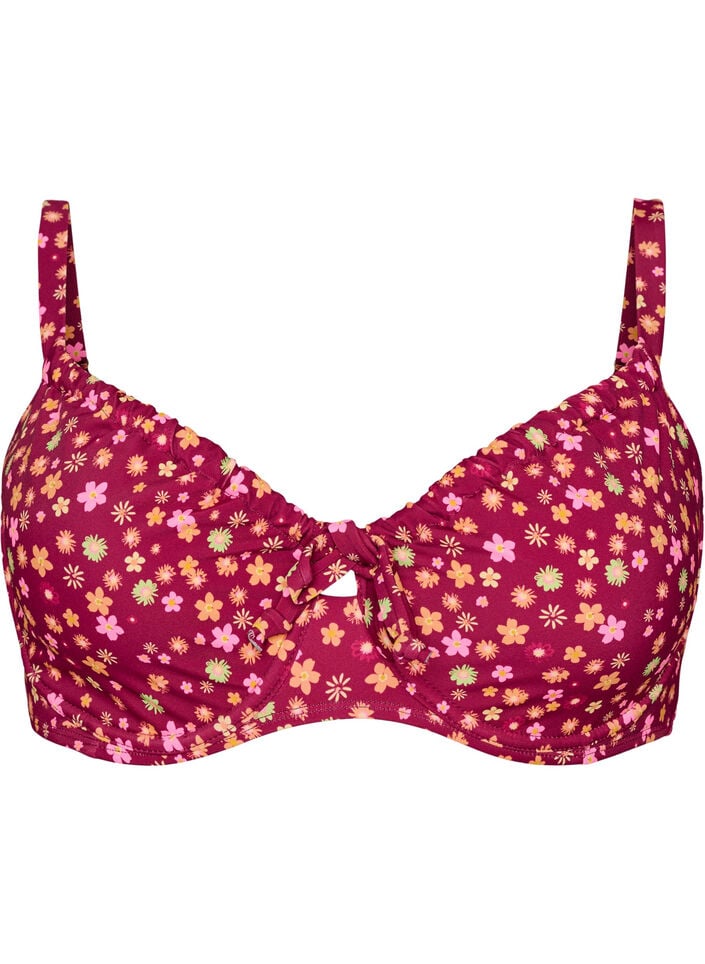 Bikini bh med b&oslash;jle og bindeb&aring;nd, R&oslash;d, Packshot image number 0