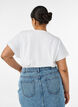 T-shirt i bomuld med crochetdetalje, Hvid, Model image number 2