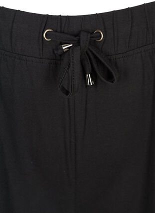 Løse shorts i bomuld, SOLID BLACK, Packshot image number 2