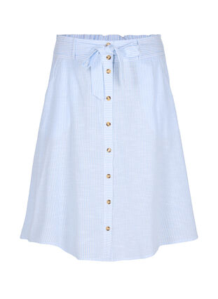 Stribet nederdel med lommer i bomuld, Blue Bell Stripe, Packshot image number 0