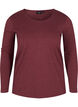 Basis bluse med lange ærmer, Cabernet Melange, Packshot image number 0