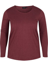 Basis bluse med lange ærmer, Cabernet Melange