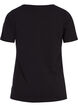 Ensfarvet basis t-shirt i bomuld, Sort, Packshot image number 1