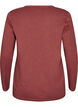 Lang&aelig;rmet t-shirt med V-hals og knapper, Brun, Packshot image number 1