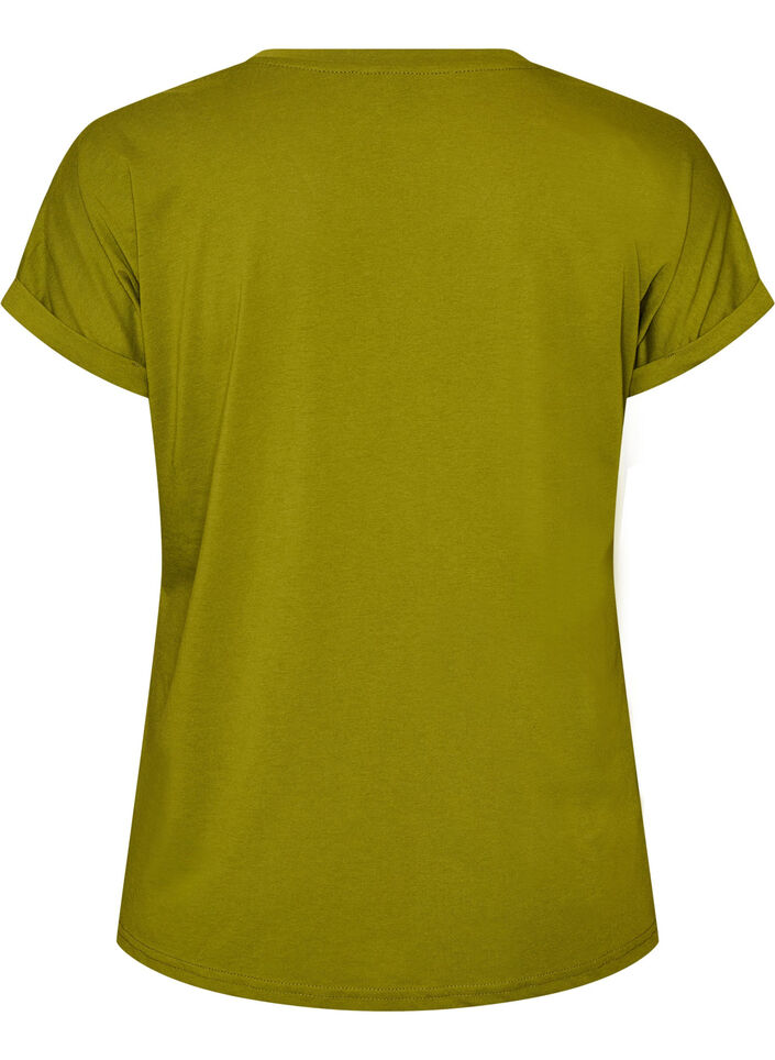 Kort&aelig;rmet t-shirt i bomuldsblanding, Gr&oslash;n, Packshot image number 1