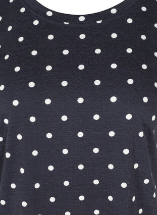 Prikket t-shirt med pufærmer, NS w. White Dots, Packshot image number 2