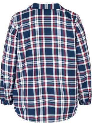 Ternet natskjorte i bomuld, Navy Comb Check, Packshot image number 1