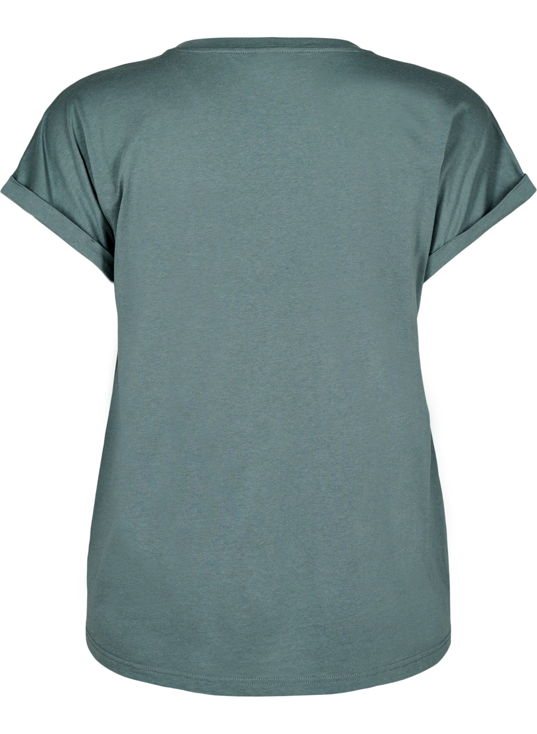 ZizziKort&aelig;rmet t-shirt i bomuldsblanding, Gr&oslash;n, Packshot image number 1