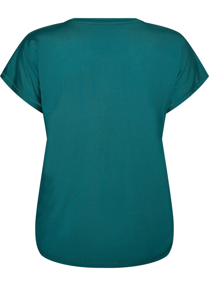 Ensfarvet tr&aelig;nings t-shirt, Gr&oslash;n, Packshot image number 1