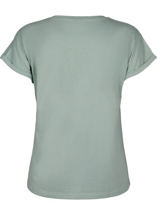 T-shirt i økologisk bomuld med guldtryk, Ch.Green Gold Flower, Packshot image number 1