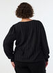 Jerseybluse med struktur og ballonform, Sort, Model image number 2