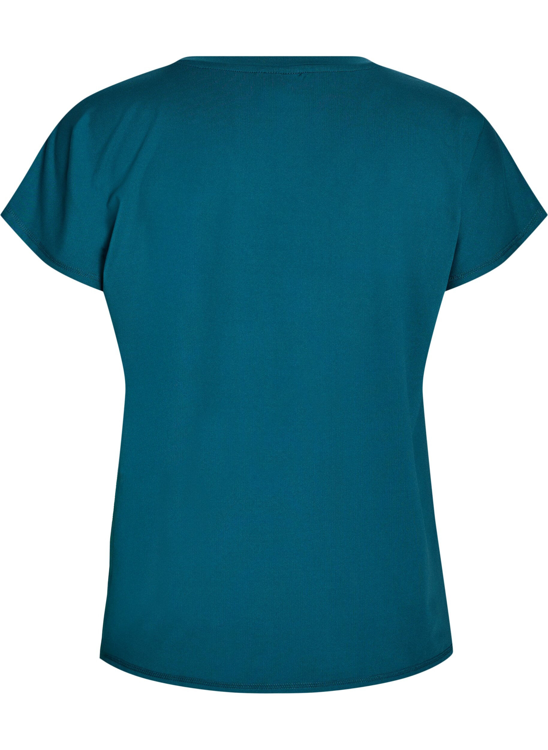 ZizziL&oslash;s tr&aelig;nings t-shirt med v-hals, Gr&oslash;n, Packshot image number 1
