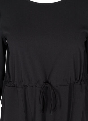 Langærmet tunika med lommer, Black, Packshot image number 2