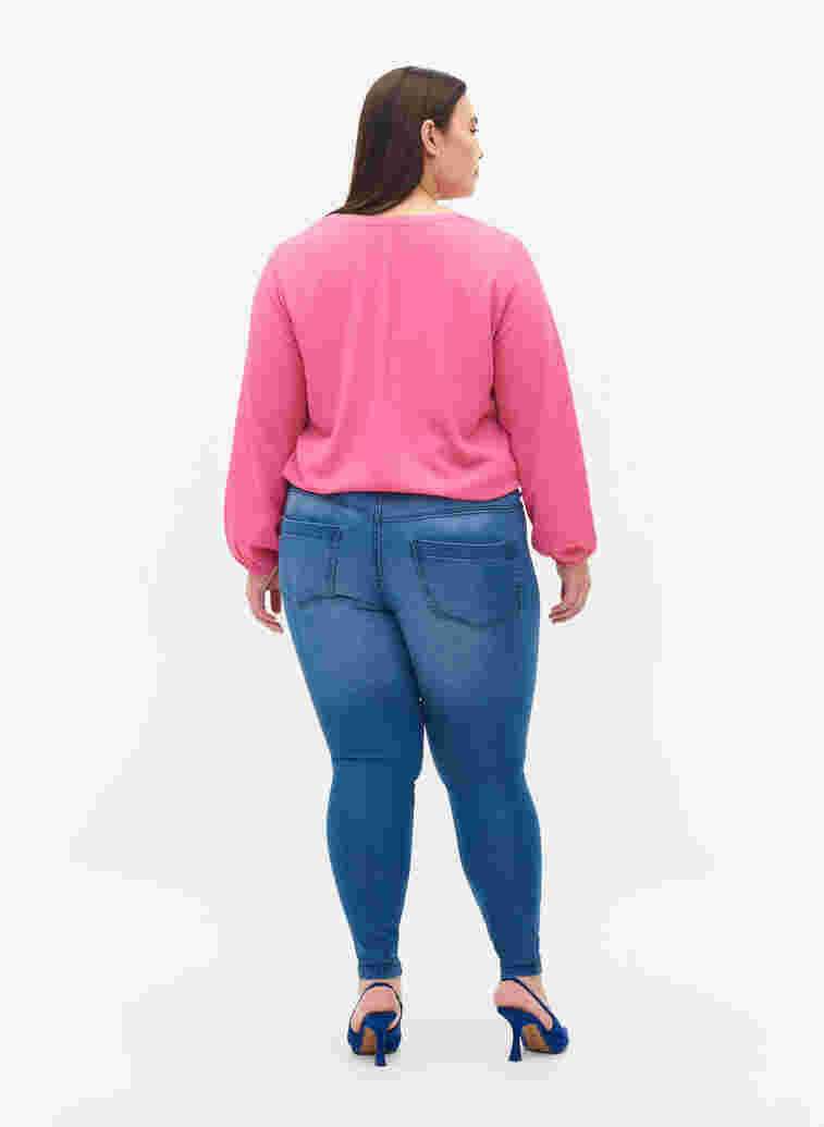 Super slim Amy jeans med høj talje, Lt blue Denim, Model image number 2