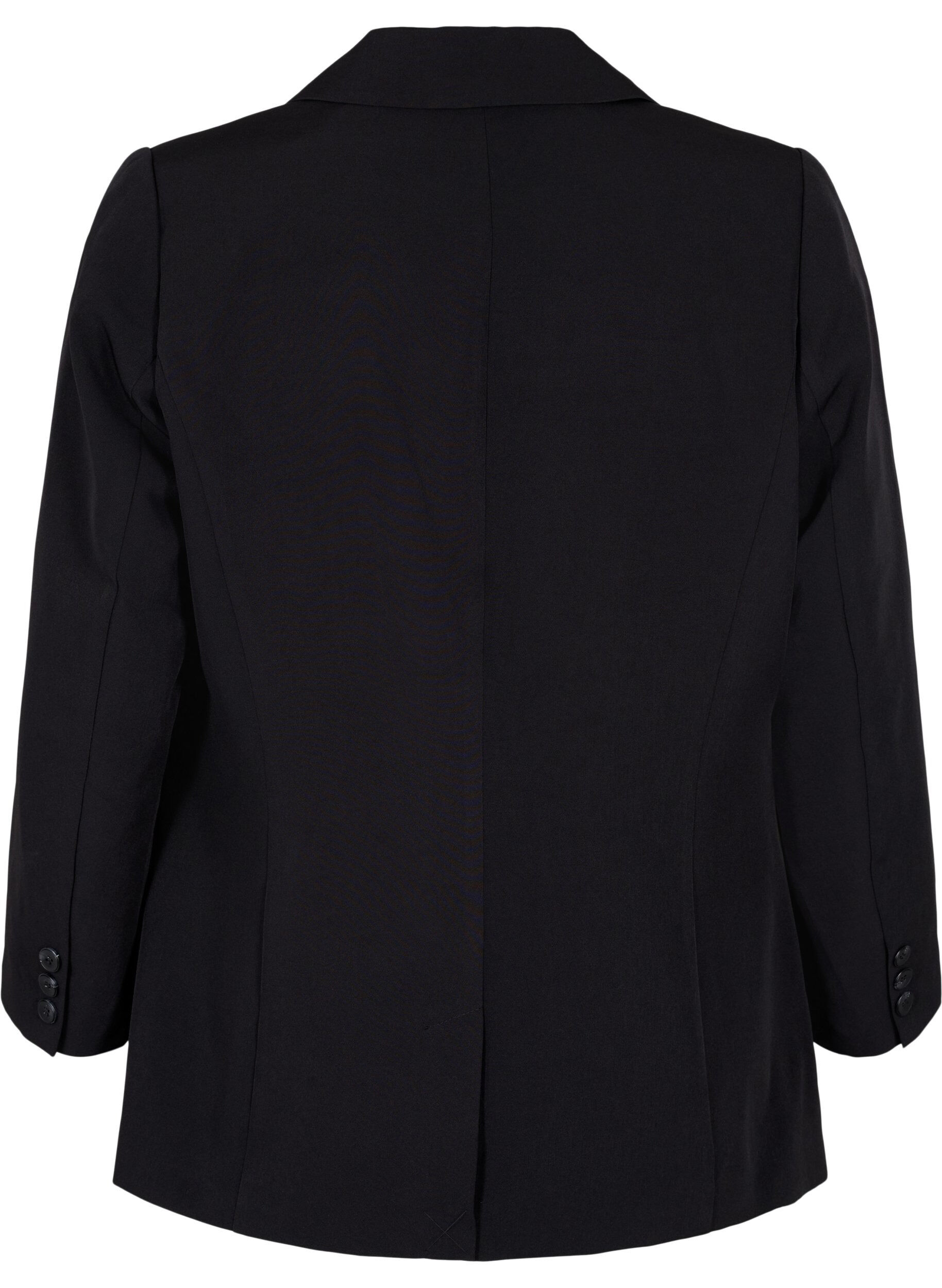 Zizzi Blazer med en enkelt knaplukning, Black, Packshot image number 1
