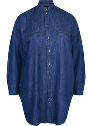 Oversize denimskjorte i bomuld, Dark blue denim