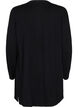 Strikket cardigan med slids og rib, Black, Packshot image number 1