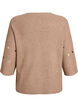 Strikbluse med hjerter og 3/4 &aelig;rmer, Brun, Packshot image number 1