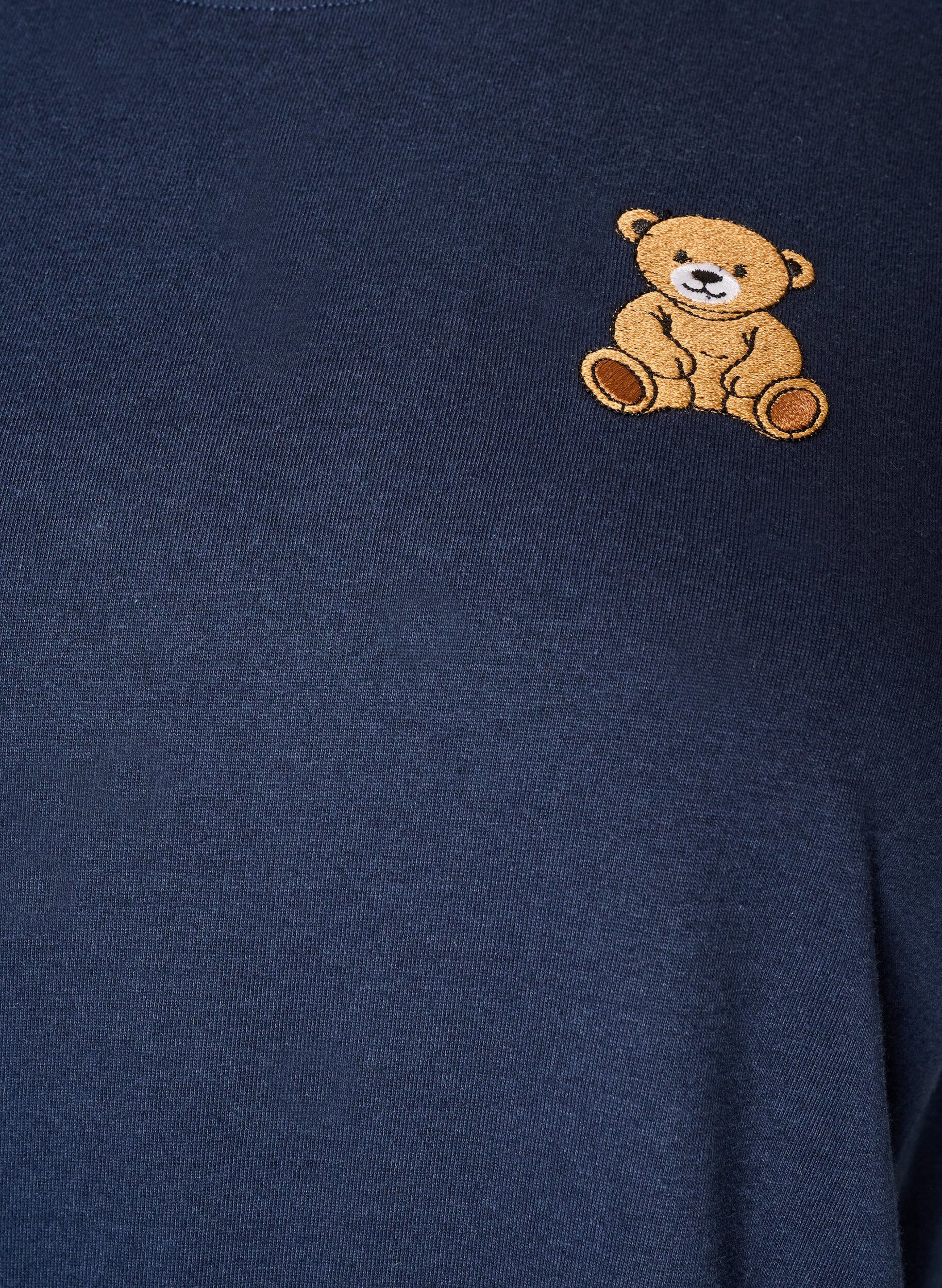 ZizziT-shirt i &oslash;kologisk bomuld med bamsemotiv, Bl&aring;, Packshot image number 2