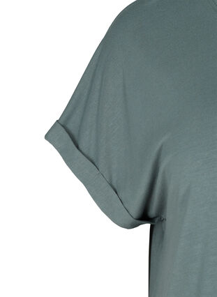 T-shirt i viskose mix med rund hals , Balsam Green, Packshot image number 2