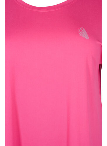 Ensfarvet trænings t-shirt, Fuchsia Purple, Packshot image number 2