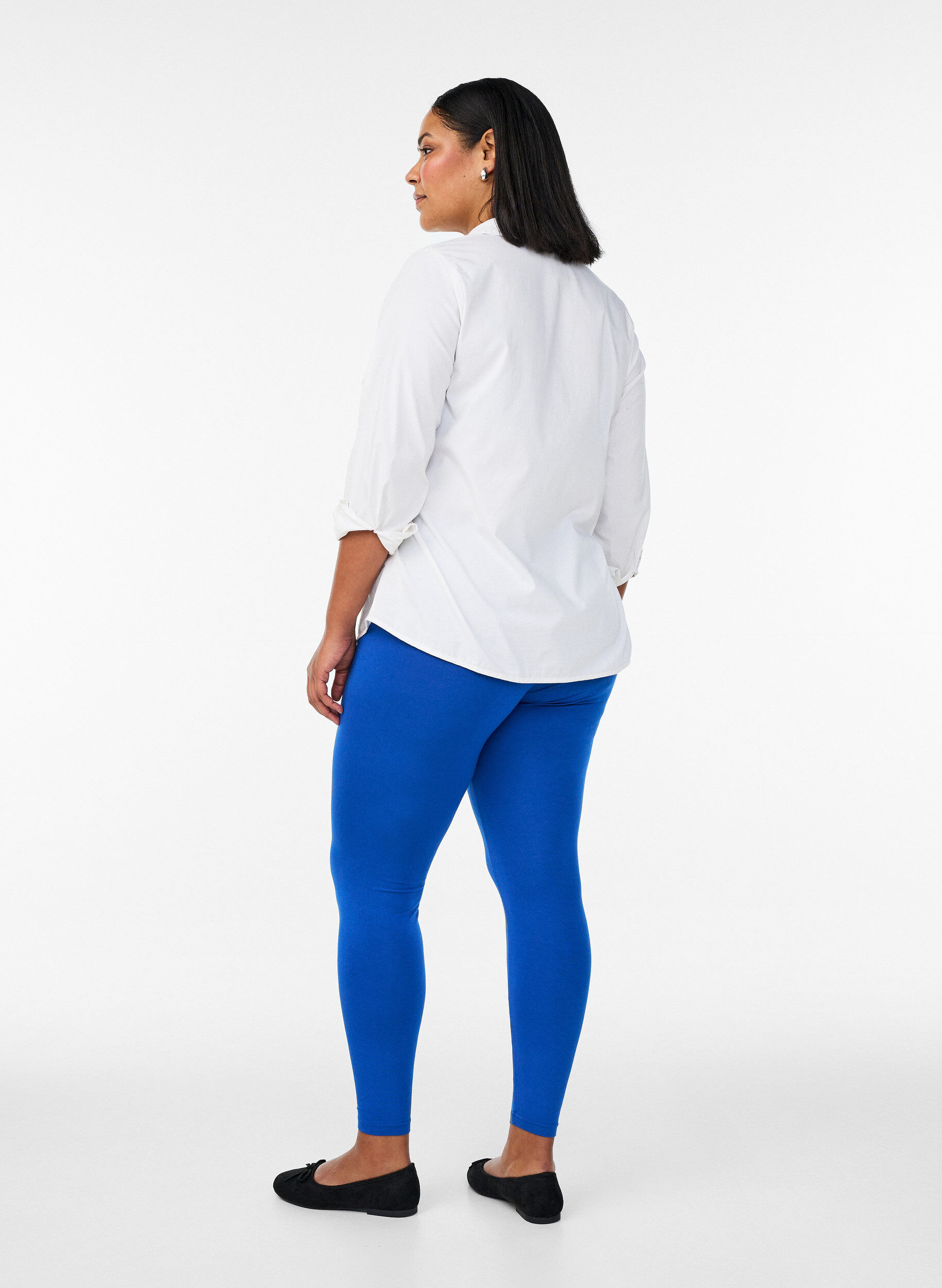 ZizziBasis leggings i viskose, Bl&aring;, Model image number 2