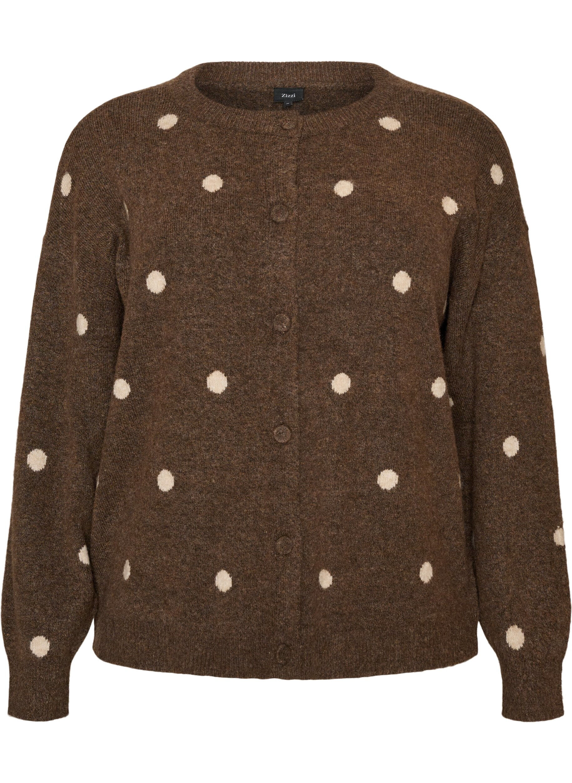 Cardigan med prikket m&oslash;nster