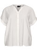Viskosebluse med knapper og struktur, Vanilla, Packshot image number 0