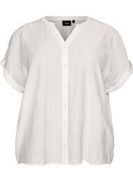 Viskosebluse med knapper og struktur, Vanilla