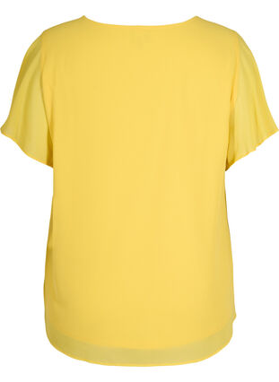 Bluse med korte ærmer, Primrose Yellow, Packshot image number 1