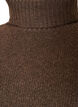 L&oslash;s strikbluse med rullekrave, Brun, Packshot image number 2