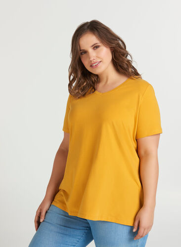 Basis t-shirt, Mineral Yellow, Model image number 0