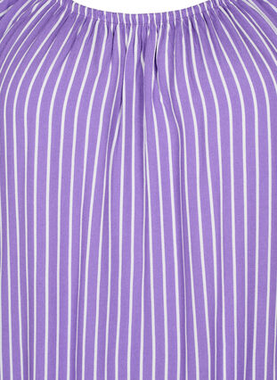 Stribet viskose bluse med korte ærmer, Deep L./White Stripe, Packshot image number 2