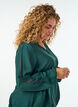 Bluse med balloneffekt og chiffondetaljer, Gr&oslash;n, Model image number 3