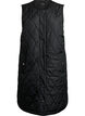 Lang quiltet vest med trykknapper, Sort, Packshot image number 0