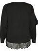 Cardigan med bred blondekant, Sort, Packshot image number 1