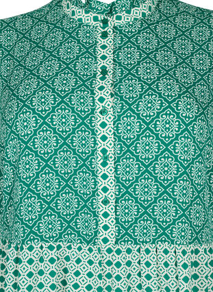 A-shape kjole med mønstre og skæringer, Green AOP, Packshot image number 2