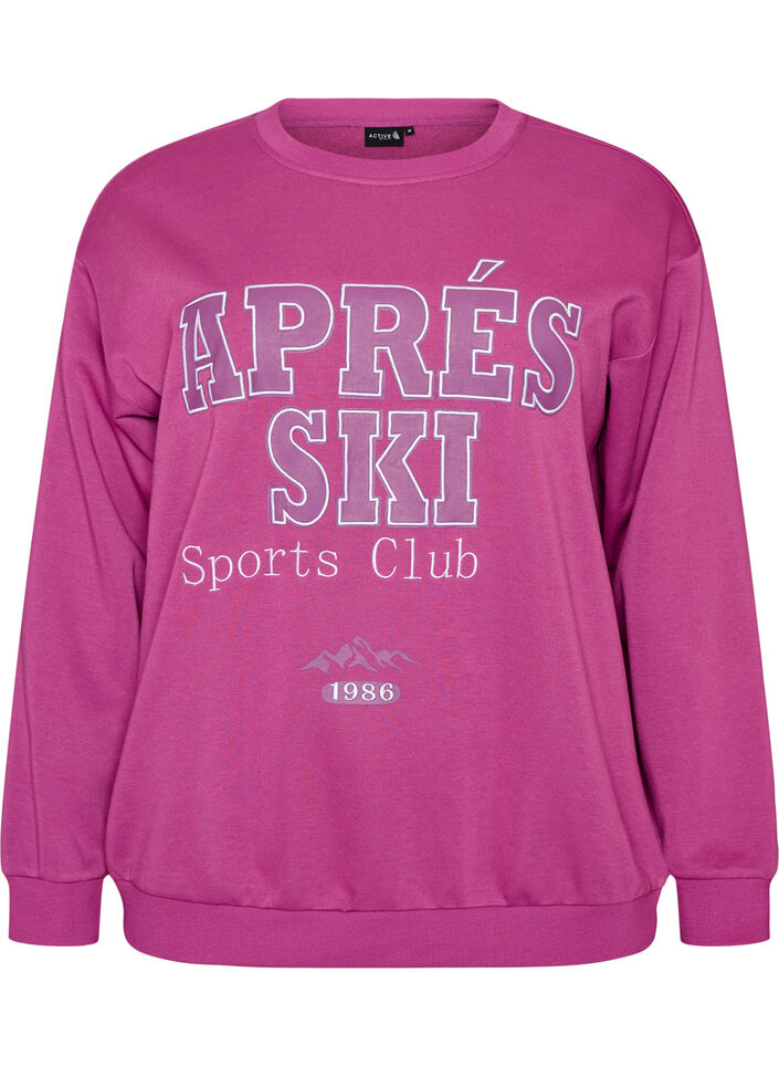 Sweatshirt med tekstprint, Lilla, Packshot image number 0