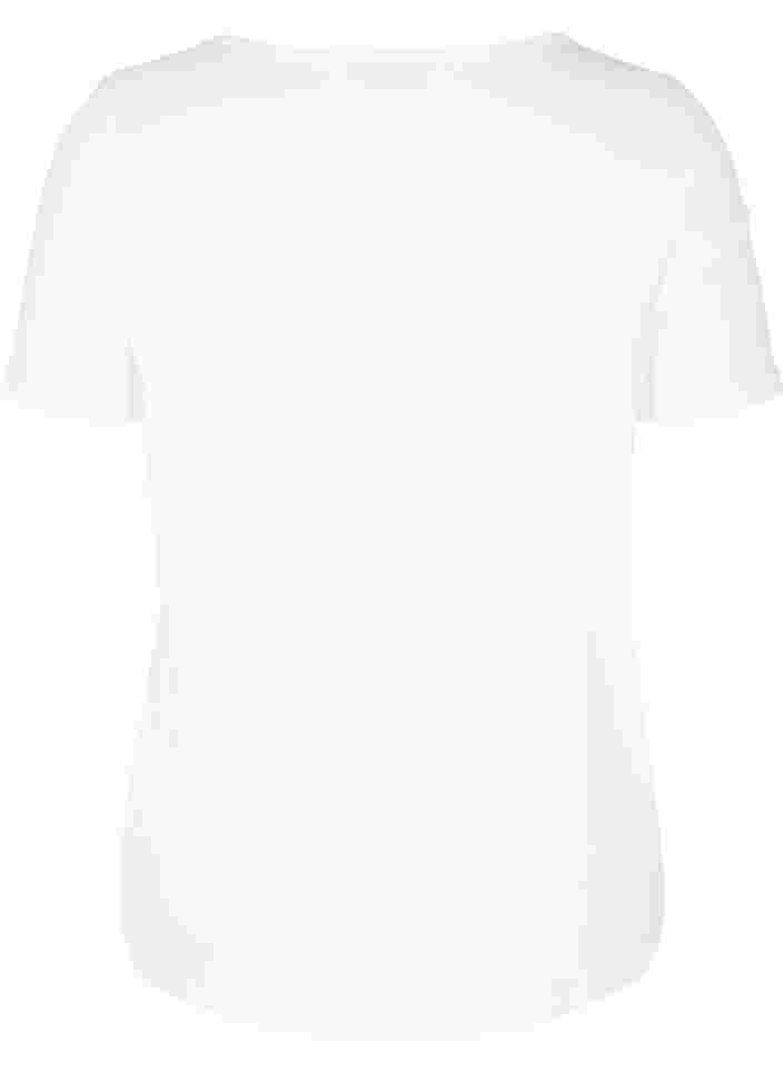 Kortærmet t-shirt med v-udskæring, Warm Off-white, Packshot image number 1