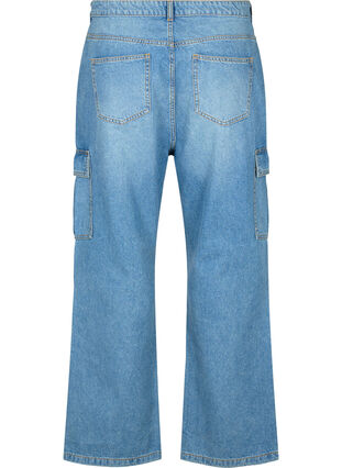 Løstsiddende jeans med cargolommer, Light blue, Packshot image number 1