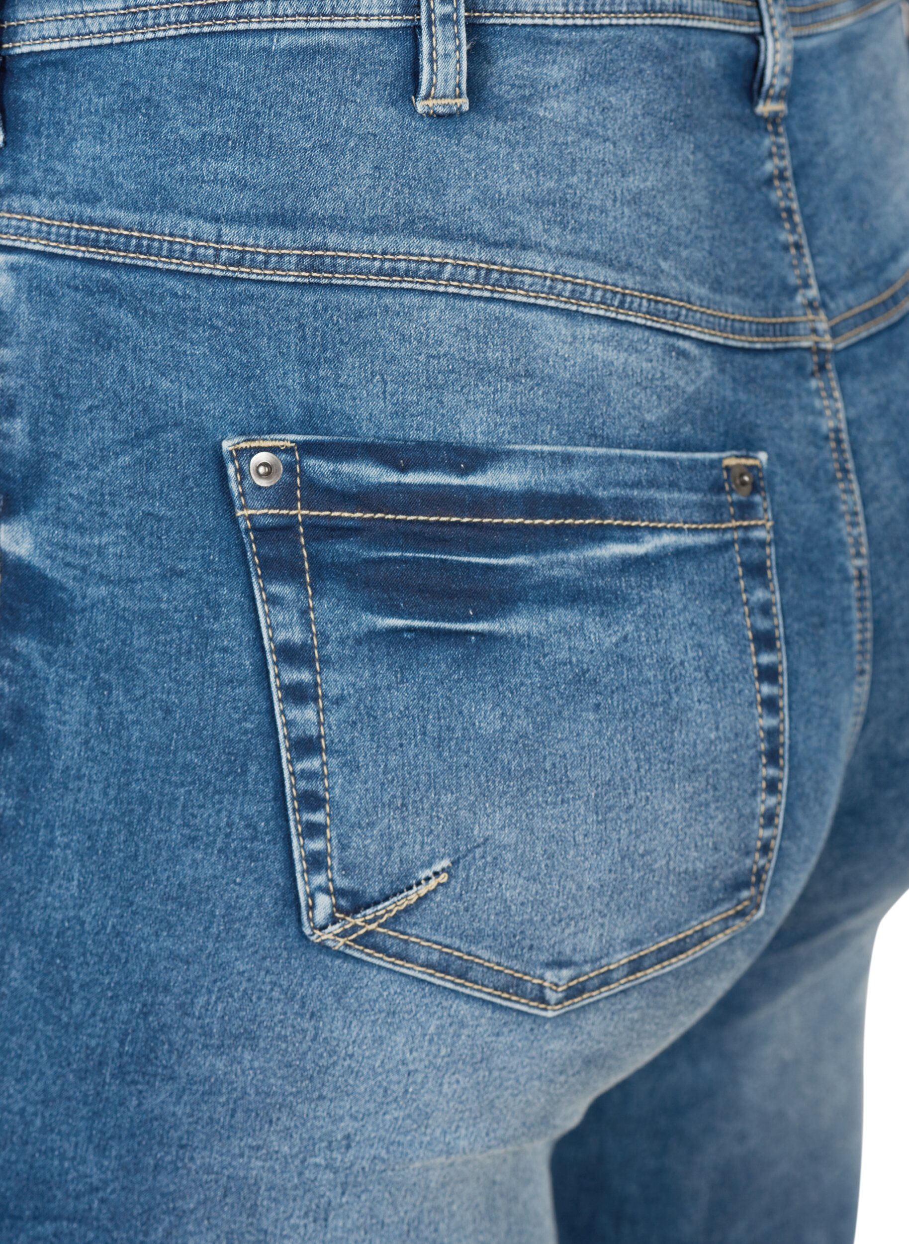 ZizziCropped Amy jeans med lynl&aring;sdetalje, Bl&aring;, Packshot image number 3