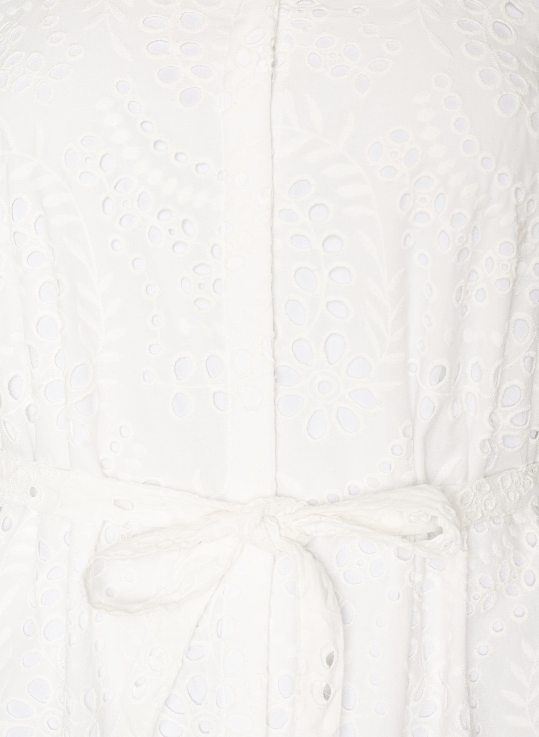ZizziSkjortekjole i broderie anglaise med bindeb&aelig;lte, Hvid, Packshot image number 2