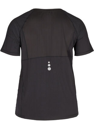 Ensfarvet trænings t-shirt med reflex detaljer, Black, Packshot image number 1