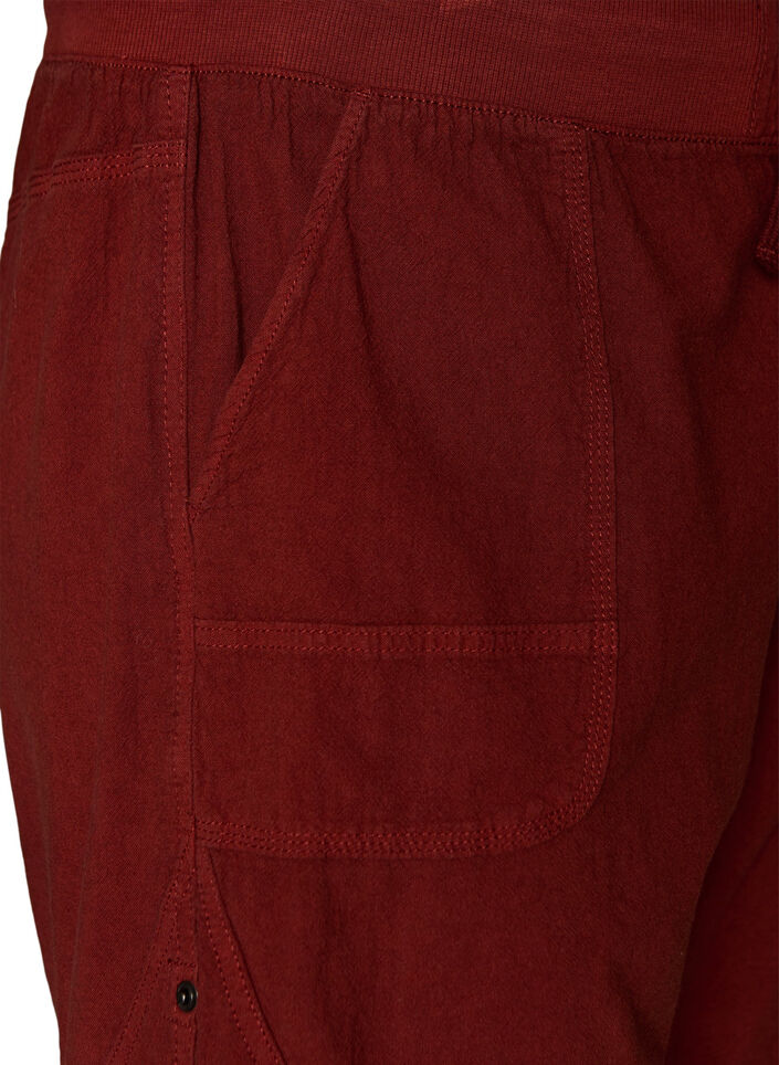 L&oslash;se shorts i bomuld med lommer, R&oslash;d, Packshot image number 2