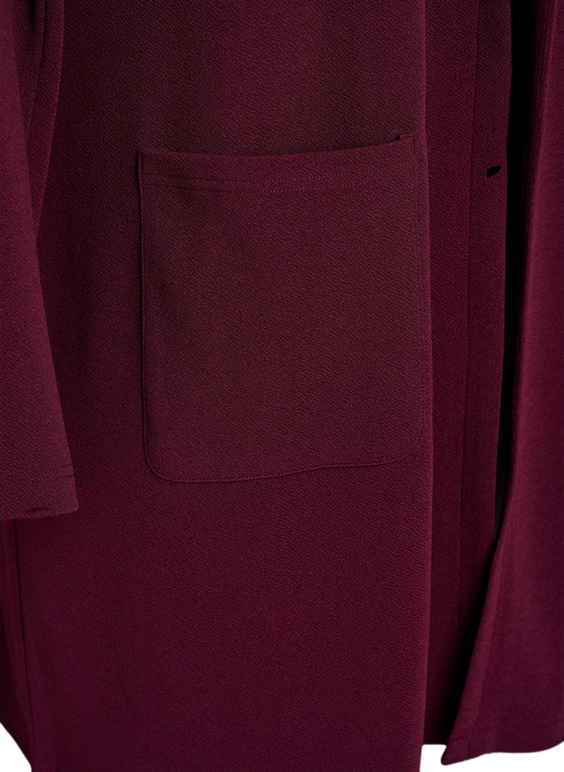 ZizziLang blazer med lommer, R&oslash;d, Packshot image number 3